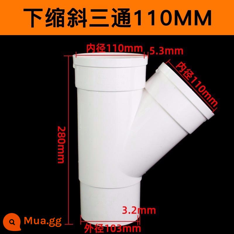 khuỷu tay giảm miệng dầm nhựa PVC 110 đến 5075 tee trực tiếp 50 phụ kiện thoát nước giảm độ uốn cong phần mở rộng nước - Thanh nghiêng mở dầm 110mm