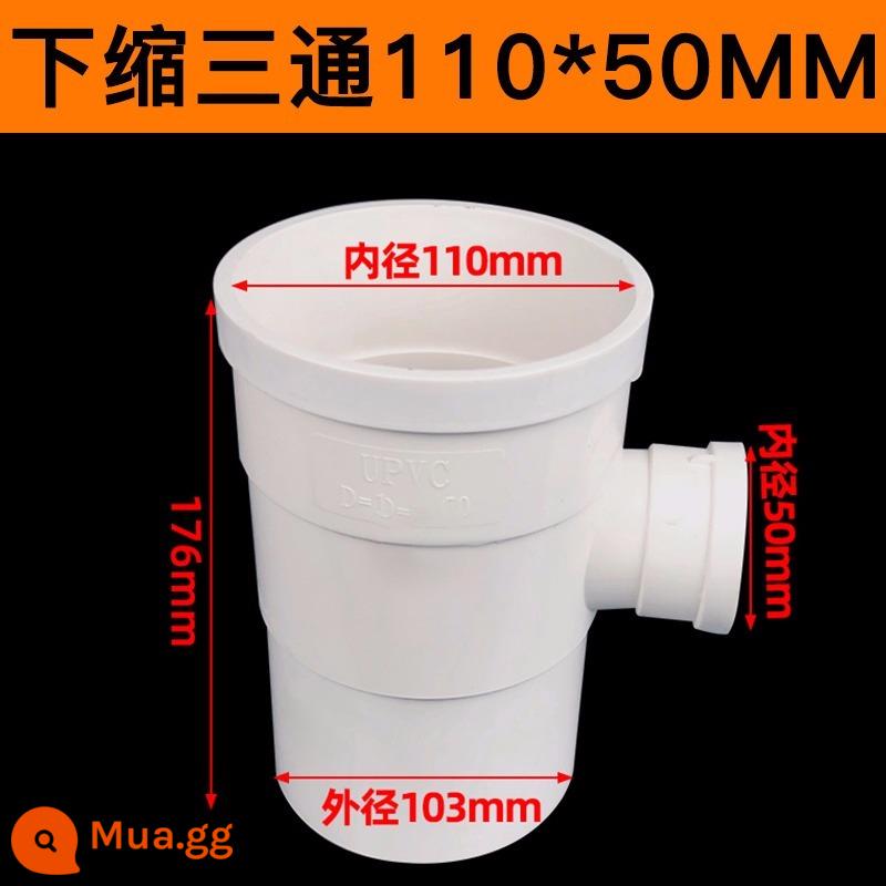 khuỷu tay giảm miệng dầm nhựa PVC 110 đến 5075 tee trực tiếp 50 phụ kiện thoát nước giảm độ uốn cong phần mở rộng nước - Miệng tia 110*50mm