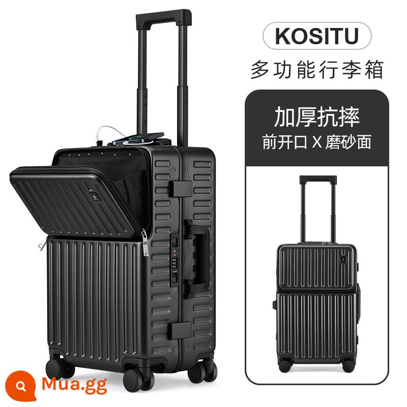 Vali Kosi kiểu mới của Đức có lỗ mở phía trước, cần kéo khung nhôm 24 inch, hộp mật khẩu du lịch nữ 20, nam lên máy bay 26 - Đen [Ra mắt thương hiệu mới của Đức, nội dung nổi tiếng trên Internet, ngăn cách khô và ướt bên trong, dung tích lớn]