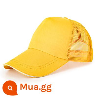 Nón tùy chỉnh in LOGO từ bản đồ tình nguyện đội tình nguyện quảng cáo nón trẻ em thêu nam nữ lưỡi vịt mũ bóng chày - Vàng [có lưới]