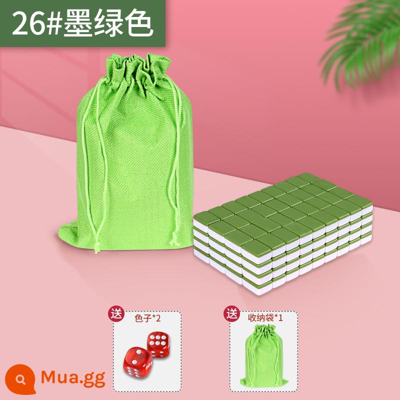 Mini mạt chược ký túc xá kèn du lịch ngoài trời di động mini dễ thương lưới đỏ nhà chà tay con chim sẻ nhỏ - Mạt chược mini số 26 màu xanh đậm + túi đựng xúc xắc miễn phí