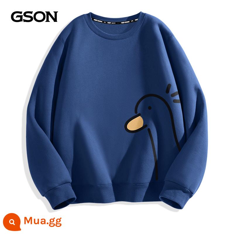 Semir Nhóm GSON Áo thun nam dày xuân thu cổ tròn áo khoác nam lười phong cách quần áo mùa đông nhung hàng đầu dành cho nam - [Phong cách xuân thu] Màu xanh lam (chỉ số dưới bên trái con vịt ngu ngốc)