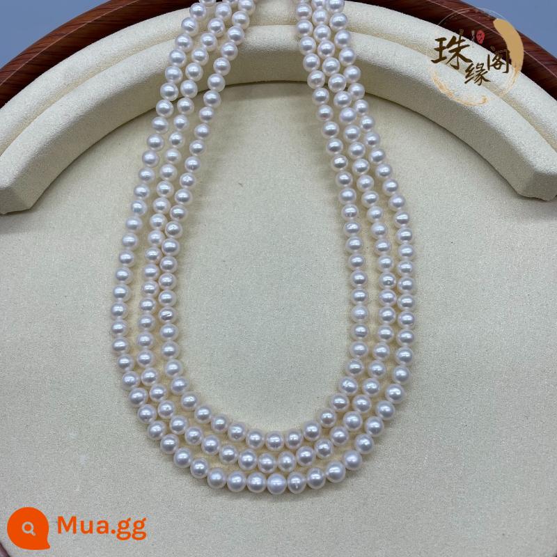 Chuỗi hạt giống cây kê collarwater nước ngọt tự nhiên Vòng cổ nhỏ Vòng cổ Pearl Semi được hoàn thành DIY Vật liệu thủ công DIY - Khoảng 6mm trắng tự nhiên - gần tròn (độ tròn cao hơn gần tròn 5-6)