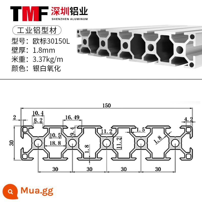 Vật liệu đùn nhôm công nghiệp 3030 Vật liệu đùn nhôm tiêu chuẩn Châu Âu Hợp kim nhôm 3060 profile ống vuông hợp kim nhôm khung thiết bị 3090 - Tiêu chuẩn Châu Âu 30150L