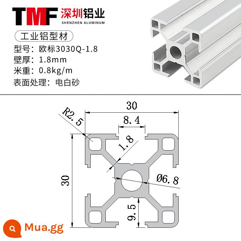 Vật liệu đùn nhôm công nghiệp 3030 Vật liệu đùn nhôm tiêu chuẩn Châu Âu Hợp kim nhôm 3060 profile ống vuông hợp kim nhôm khung thiết bị 3090 - Mark 3030 [Cát trắng điện tử]