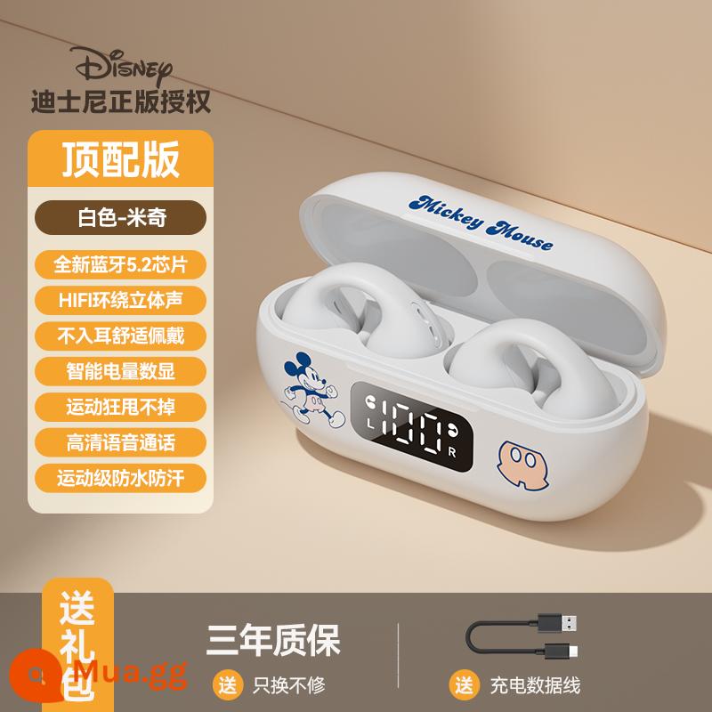 Tai Nghe Bluetooth Kẹp Tai Disney Hàng Chính Hãng 2023 Cao Cấp Mới Áp Dụng Cho Apple Oppo Huawei Vivo - Mickey White [Top Edition] Chất lượng âm thanh HiFi★Thoải mái và không rò rỉ âm thanh★Thời lượng pin siêu dài