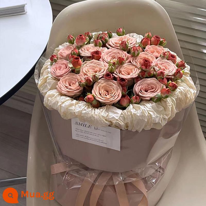 Retro Cappuccino Rose Bouquet Flower Express Hàng Châu Quảng Châu Thâm Quyến Thành phố Thượng Hải Giao hàng sinh nhật cho bạn gái - [May mắn được gặp] 13 bông hồng cappuccino + bong bóng