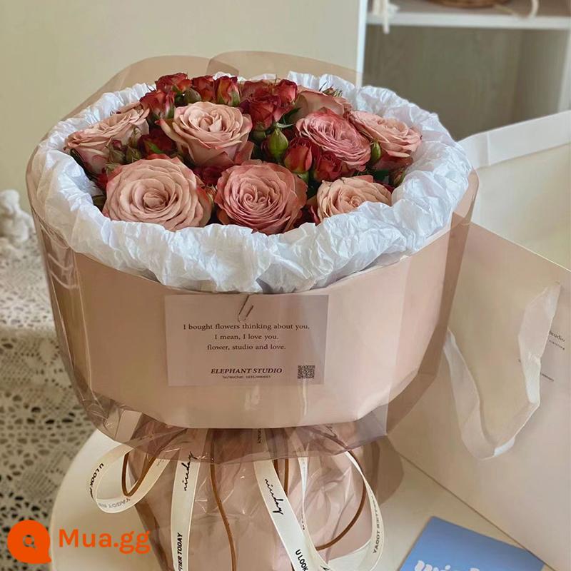 Retro Cappuccino Rose Bouquet Flower Express Hàng Châu Quảng Châu Thâm Quyến Thành phố Thượng Hải Giao hàng sinh nhật cho bạn gái - [Thành phố hoa lãng mạn] 9 ly cappuccino + trân châu