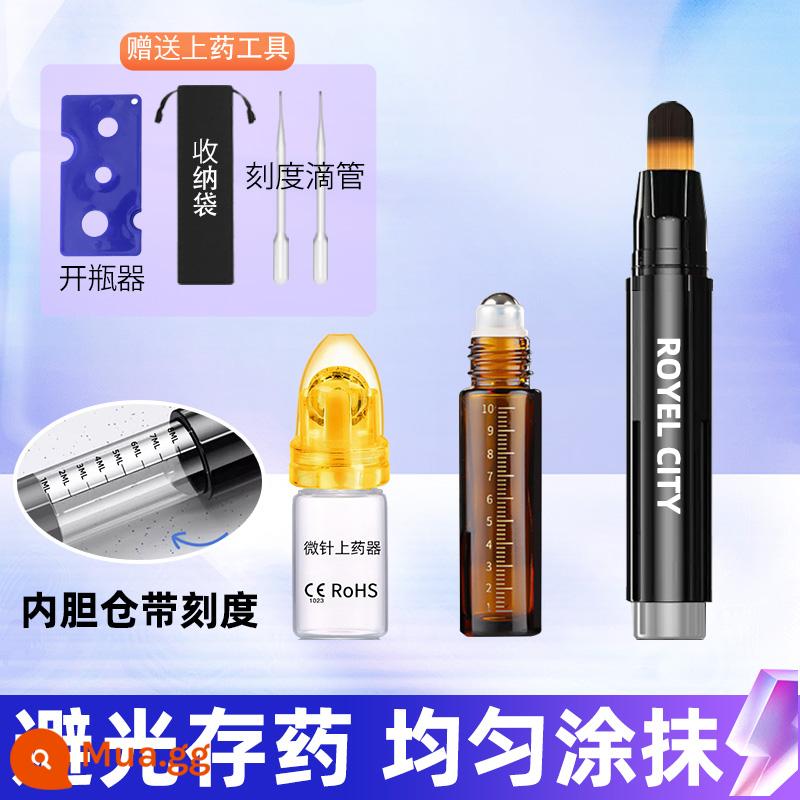 Mino da đầu y học thiết bị tóc ngựa nhỏ bóng đầu nhỏ 1ml nhà liễu nguyên tóc chất lỏng bôi nhọ tạo tác chất lỏng - Lông ngựa mini mới [mẫu chống ánh sáng] + đầu phun microneedle + chai lăn có kết quả tốt khi sử dụng cùng nhau