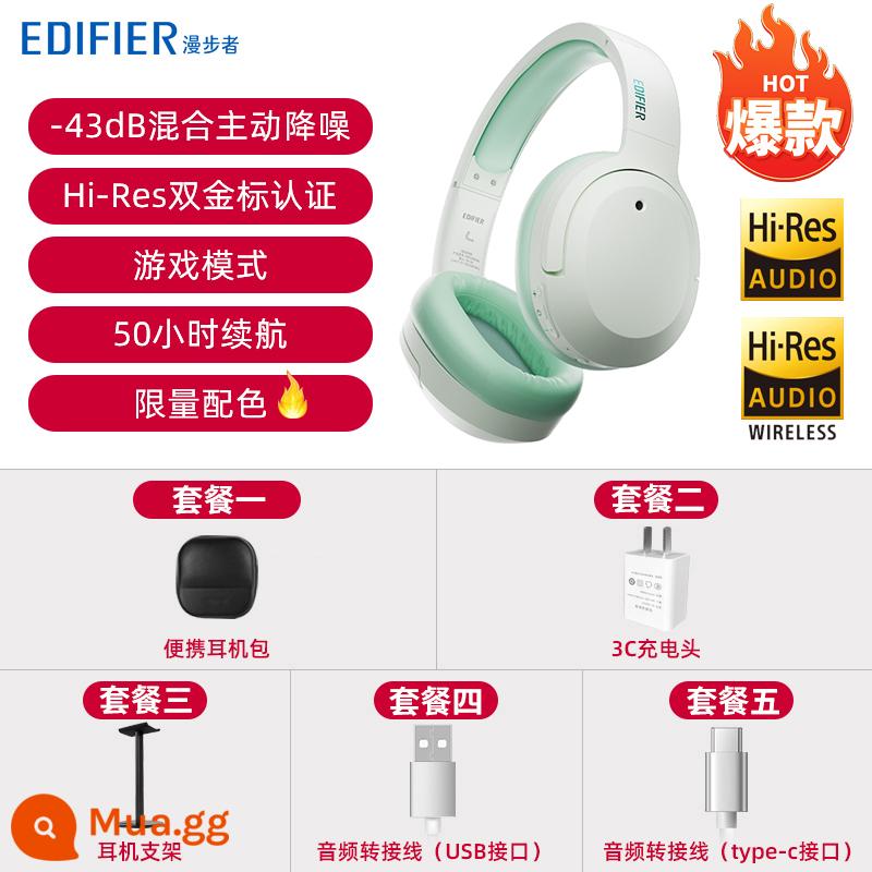 EDIFIER/Walker W820NB đôi tiêu chuẩn vàng Bluetooth tai nghe gắn trên đầu micro máy tính giảm tiếng ồn chủ động không dây - Liu Yaqing (phiên bản nhãn vàng đôi)