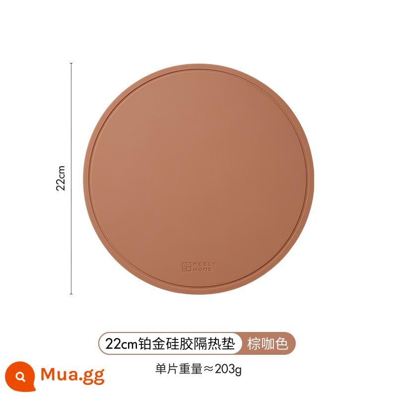 Thảm cách nhiệt bằng silicone meelyhome Thảm lót bàn ăn chống bỏng Thảm lót bát đĩa Thảm lót bát đĩa Thảm lót bàn ăn chịu nhiệt độ cao - Giá đỡ nồi cách nhiệt bằng silicon bạch kim 22cm [Nâu nâu]