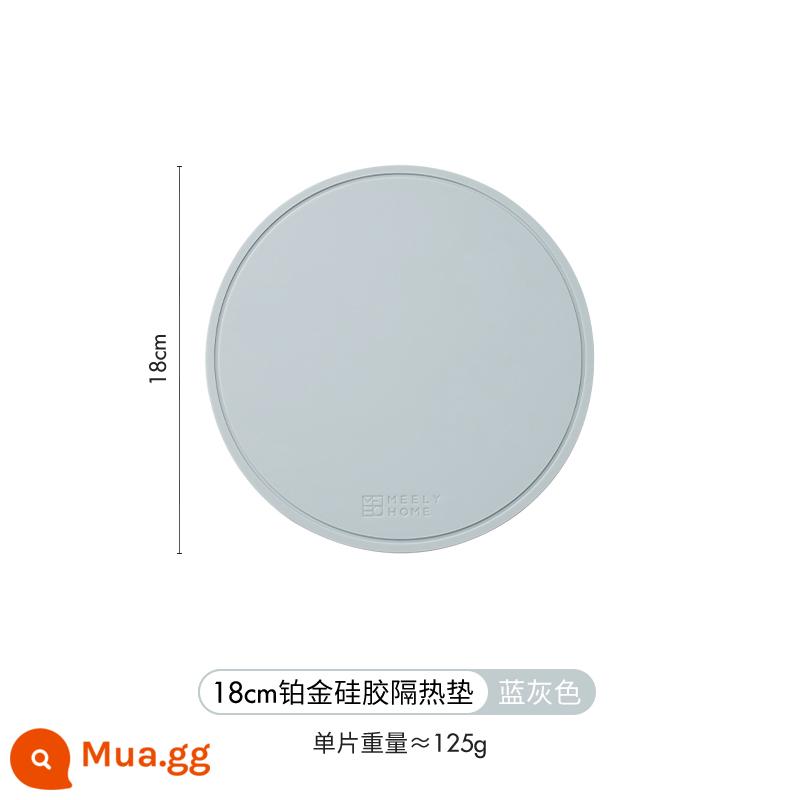 Thảm cách nhiệt bằng silicone meelyhome Thảm lót bàn ăn chống bỏng Thảm lót bát đĩa Thảm lót bát đĩa Thảm lót bàn ăn chịu nhiệt độ cao - Tấm lót đĩa cách nhiệt bằng silicon bạch kim 18cm [Xanh xám]