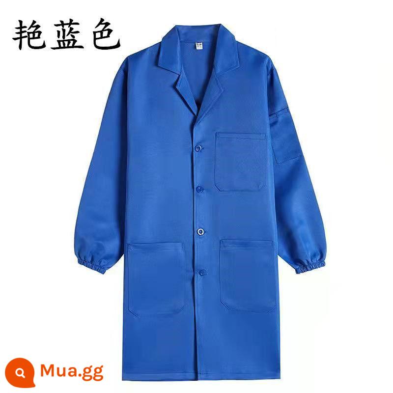 Quần áo làm việc ngụy trang dành cho người lớn coverall nam và nữ tạp dề dài tay cộng với nhung dày không thấm nước ô nhiễm dầu mùa thu và mùa đông áo choàng quần áo bảo hộ - Xanh thuần khiết (kiểu dáng dài tay mỏng) Một cỡ