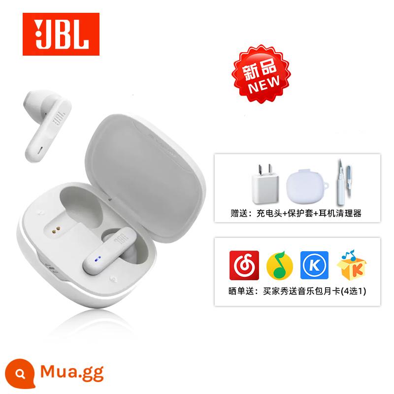 JBL W FLEX Tai nghe Bluetooth chính hãng tai nghe thể thao không dây chống nước thời lượng pin cao cuộc gọi giảm tiếng ồn nút tai mới - Trắng