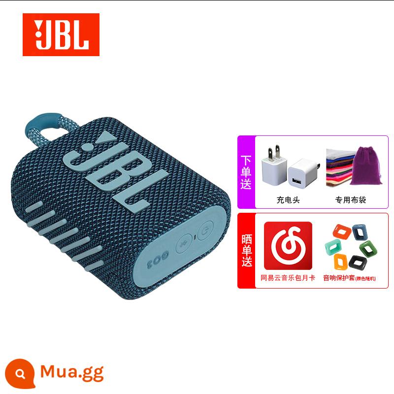 JBL GO3 BRICS Three -Generation Audio Audio Small Loa loa không thấm nước ngoài trời nặng Bass Chất lượng cao chính hãng Chất lượng cao - màu xanh da trời