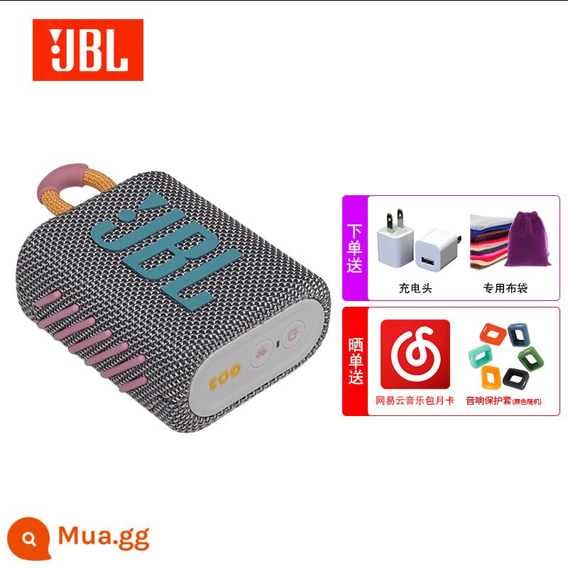 JBL GO3 BRICS Three -Generation Audio Audio Small Loa loa không thấm nước ngoài trời nặng Bass Chất lượng cao chính hãng Chất lượng cao - xám