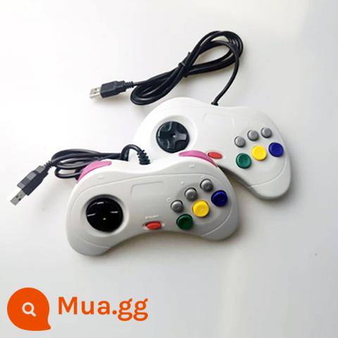 Bộ điều khiển trò chơi arcade Sega Saturn mới 2022, thiết bị đầu cuối máy tính PC, tay cầm có dây để gửi tài nguyên trò chơi mà không cần trình điều khiển - trắng 2 cái