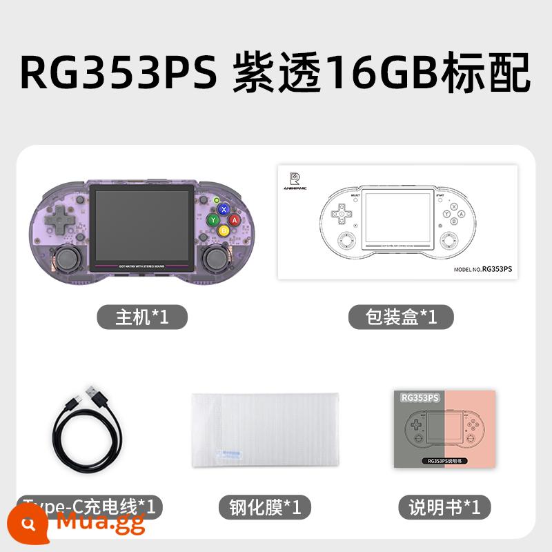 ANBERNIC RG353PS Phiên bản di động ngang Mã nguồn mở Máy chơi game cầm tay Arcade phong cách hoài cổ cổ điển có TV 2023 Quà tặng ngày lễ tình nhân mới của Trung Quốc cho bạn trai - RG353PS tím trong suốt tiêu chuẩn 16G