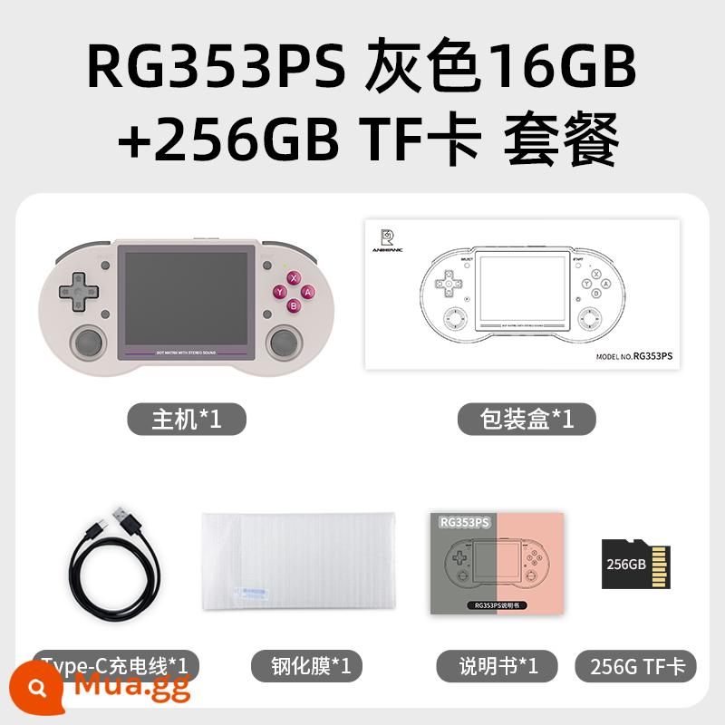 ANBERNIC RG353PS Phiên bản di động ngang Mã nguồn mở Máy chơi game cầm tay Arcade phong cách hoài cổ cổ điển có TV 2023 Quà tặng ngày lễ tình nhân mới của Trung Quốc cho bạn trai - Thẻ TF 16+256G màu xám cổ điển RG353PS (1W+trò chơi)