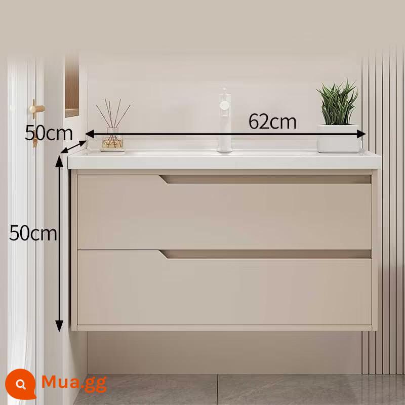 Cầu trượt bi thép ngăn kéo trượt im lặng - Tủ đơn màu kem 60cm kiểu chữ U (vòi kéo tròn màu trắng nâng cấp)