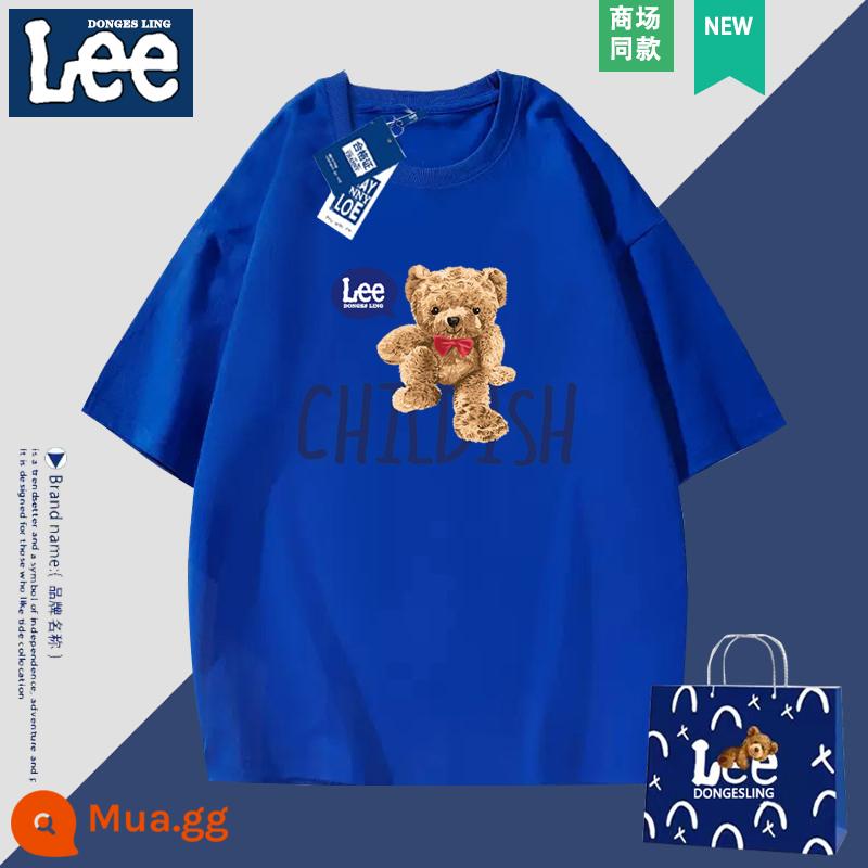 100% cotton nguyên chất [phải mua ngay hôm nay]丨Trợ cấp mười tỷ丨Tín đồ thời trang丨Thời gian du lịch có hạn để các cặp đôi thư giãn 19 - nhìn con gấu màu xanh