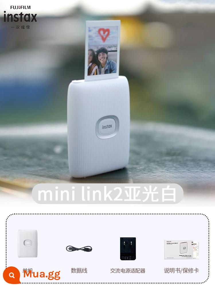 Fuji instax Polaroid mini xách tay Link2 điện thoại di động ảnh máy in ảnh đánh lừa phim rộng - link2 màu trắng mờ, post ảnh tặng túi đựng Fuji