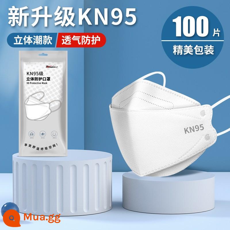 Mặt nạ kn95 bảo vệ 3D ba chiều dành cho người lớn dùng một lần cao cấp nữ không trang điểm có giá trị cao nam Hàn Quốc hợp thời trang đích thực - [KN95] Trắng 100 miếng-[Gói không riêng lẻ]