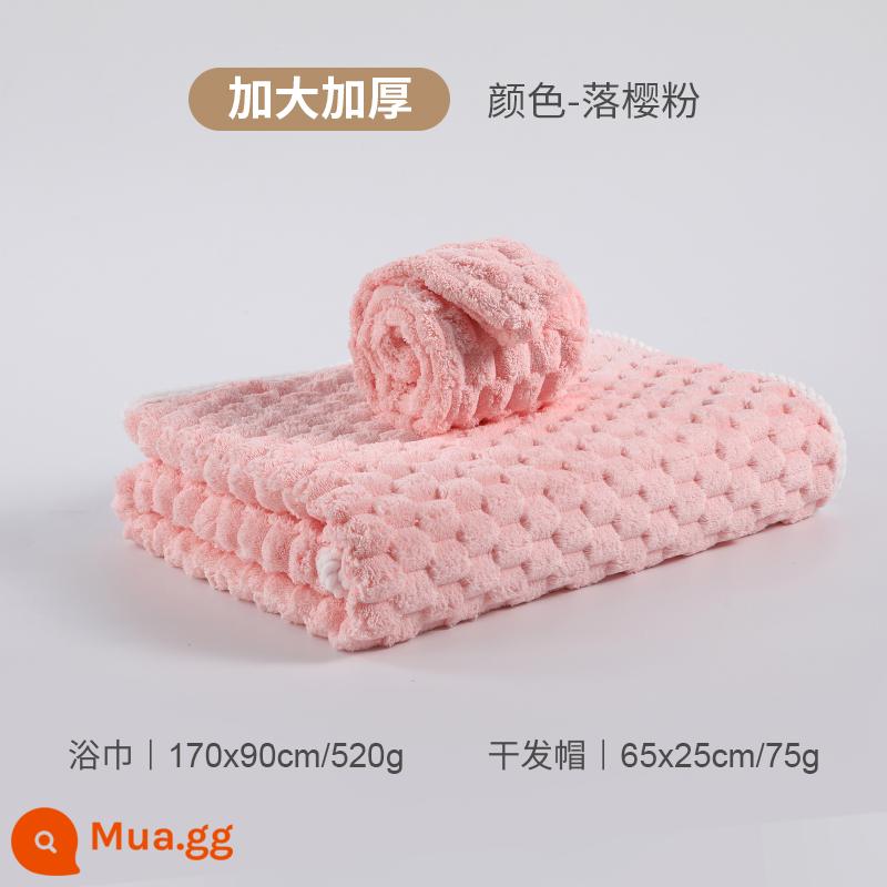 2023 bộ ba mảnh và khăn tắm nam nữ mới thấm hút nước nhanh hơn cotton nguyên chất và không đổ lông - (Luo Ying Fen) khăn tắm cực lớn + mũ sấy tóc