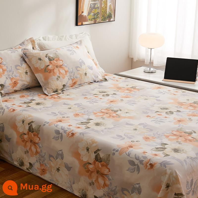 Khăn trải giường cotton nguyên chất một mảnh dày 100 cotton nguyên chất đơn 1,5m ga trải giường đôi ký túc xá ba bộ giường lớn tatami - Good Times Phiên bản A