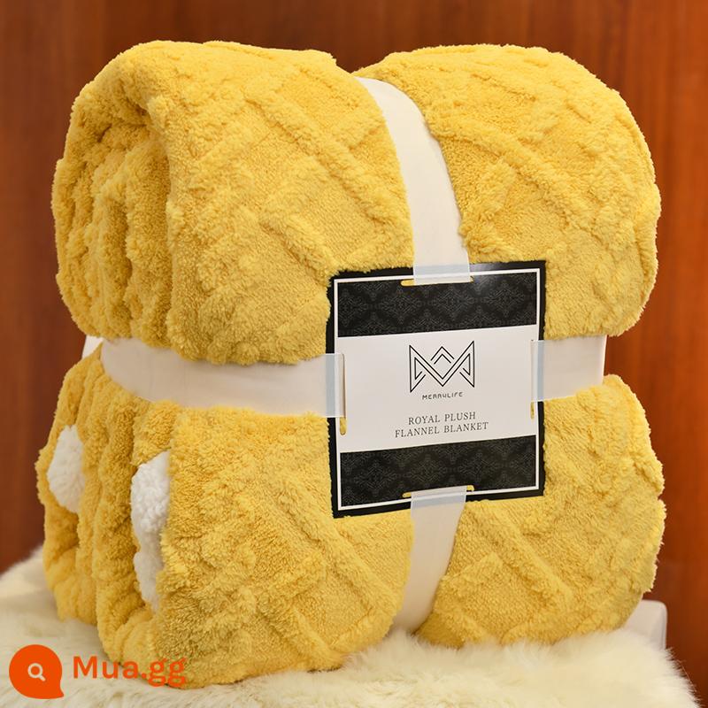 Chăn Sherpa Khăn choàng văn phòng Chăn em bé Ném chăn Taffeta Flannel Chăn Nap Chăn cho giường - Mango vàng mùa đông nâng cấp và làm dày thế hệ thứ hai