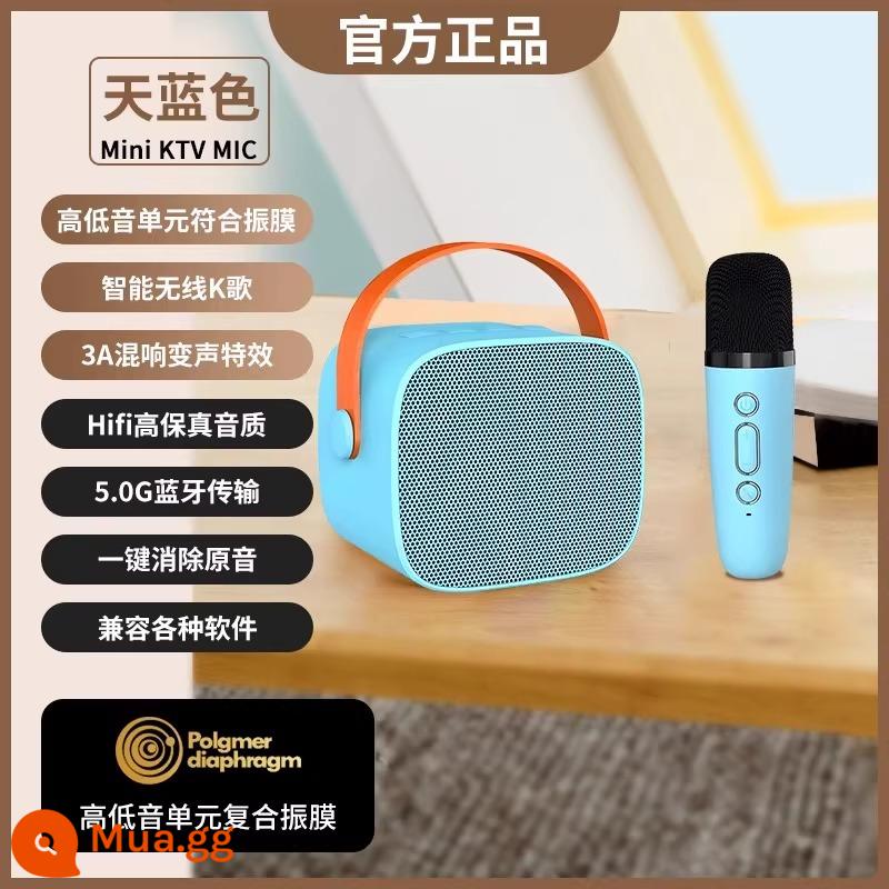 Micro Âm Thanh Tất Cả Micro Tại Nhà Loa Bluetooth Không Dây Hát Quốc Gia K Bài Hát Nhà Trẻ Em KTV Bộ - Micrô đơn [xanh da trời] Âm thanh vòm KTV + bộ trộn bel canto + thời lượng pin lâu dài + Giảm tiếng ồn kép DSP + karaoke không dây