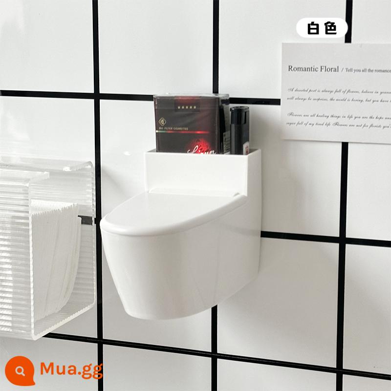 Gạt tàn toilet nhỏ sáng tạo, phòng đựng bột vệ sinh gia đình cao cấp có nắp, gạt tàn chống ruồi, treo tường dễ thương - Gạt tàn nhà vệ sinh [Gắn tường + Mặt bàn sử dụng kép] Phong cách sáng tạo