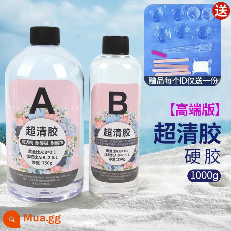 Bennu Pha Lê Keo Trong Suốt Cao AB Keo Nhựa Dính Nhanh Khô Mẫu Khuôn Sông Bộ Bàn Tự Làm Chất Liệu - [Cao cấp 3:1] Keo cứng Epoxy siêu trong 1kg + Bộ dụng cụ