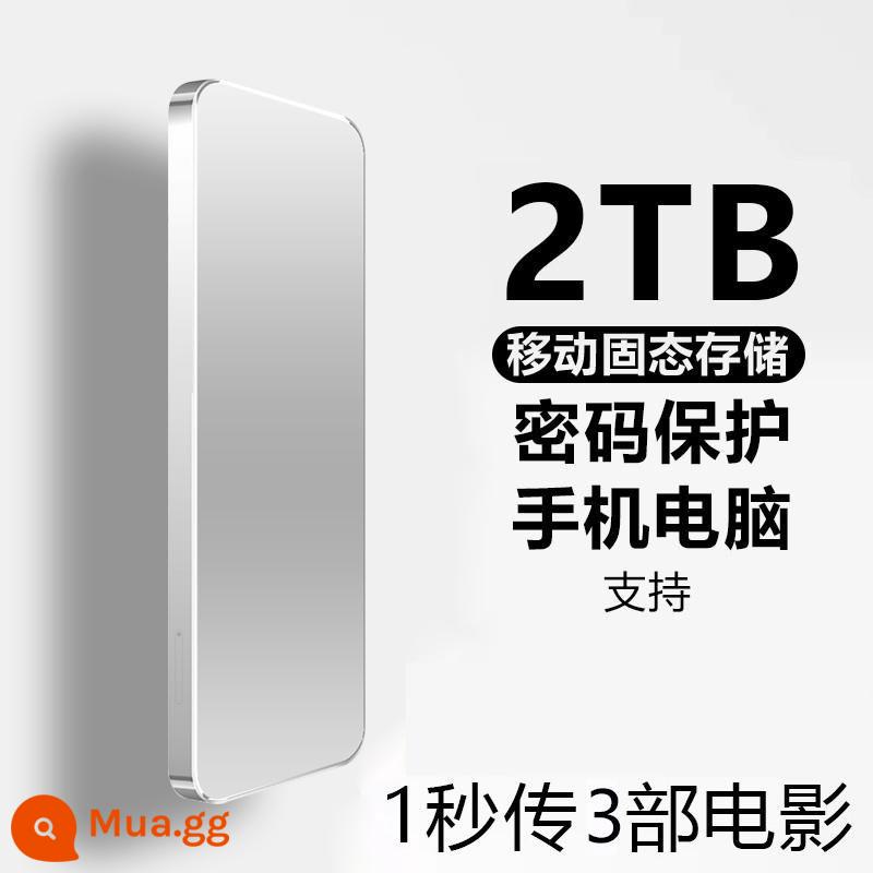 Ổ cứng di động siêu mỏng chính hãng chính hãng 8T tốc độ cao 2000GB dung lượng lớn 1T ổ cứng điện thoại di động máy tính lưu trữ thể rắn - 2TB [Bạc] [Mã hóa an toàn + đọc và ghi tốc độ cao 3.0 + Chip tốc độ cao thế hệ thứ 10]