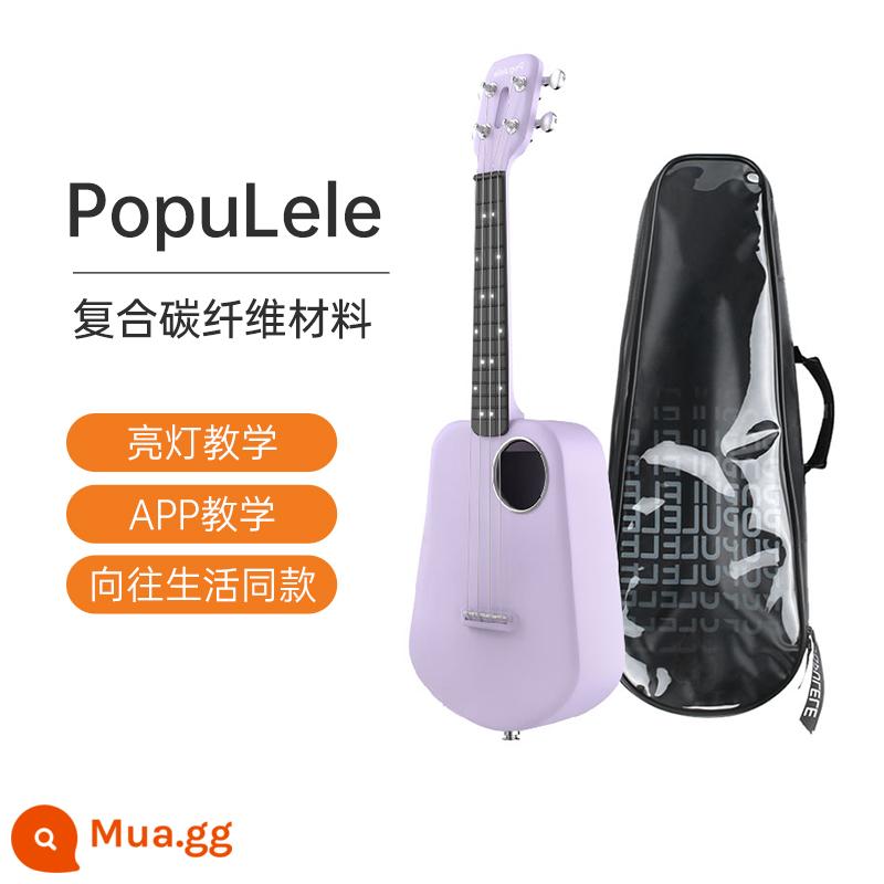 Mật khẩu nhạc populele Đàn ukulele thông minh Xiaomi mới bắt đầu chơi đàn guitar nhỏ cho trẻ em bé trai và bé gái mới bắt đầu - Màu tím nhẹ nhàng + Túi Air Gig