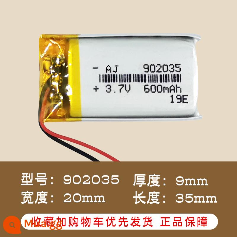 Pin lithium polymer 3.7V thiết bị ghi âm thông minh có thể đeo được bút phiên dịch kỹ thuật số pin thiết bị y tế - Sông băng trắng 902035-600mAh