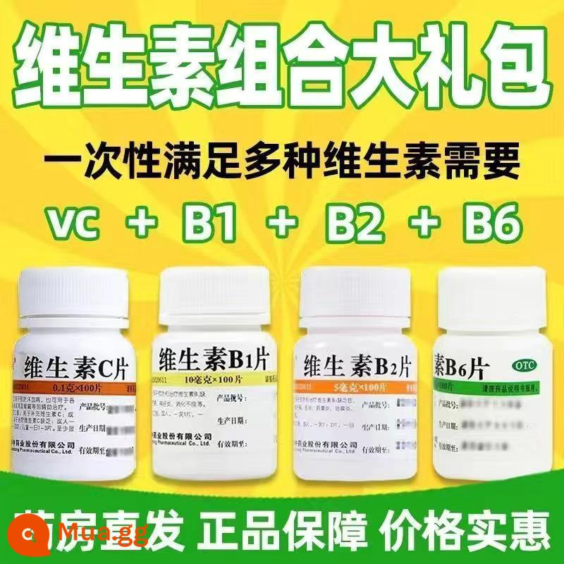 Weifujia Viên Vitamin C Y Tế Viên Vitamin C VC Viên Ngăn Ngừa Bệnh Scurvy OTC Vitamin C Làm Trắng Da Chính Hãng - 0,1g*100 viên x 1 hộp + Vitamin B1 + Vitamin B2 + Vitamin B6 [mỗi chai 1 chai]