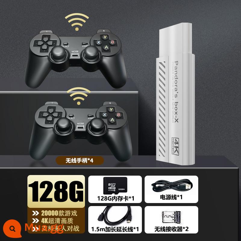 HD Pandora 2023 bảng điều khiển trò chơi mới có TV tại nhà ps5 arcade vua máy bay chiến đấu cần điều khiển tay cầm hộp trò chơi đôi xbox nintendo trẻ em hoài cổ fc mario gba cho bạn trai - Pandora 128G 20.000 trò chơi 4 tay cầm không dây