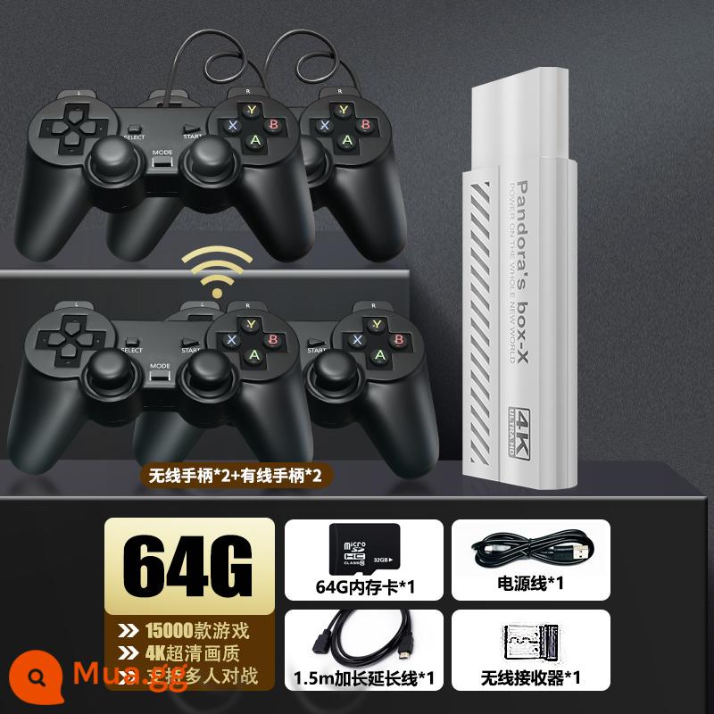 HD Pandora 2023 bảng điều khiển trò chơi mới có TV tại nhà ps5 arcade vua máy bay chiến đấu cần điều khiển tay cầm hộp trò chơi đôi xbox nintendo trẻ em hoài cổ fc mario gba cho bạn trai - Pandora 64G 15.000 trò chơi, bộ điều khiển không dây kép + bộ điều khiển có dây kép