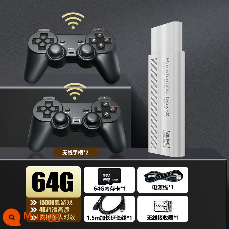 HD Pandora 2023 bảng điều khiển trò chơi mới có TV tại nhà ps5 arcade vua máy bay chiến đấu cần điều khiển tay cầm hộp trò chơi đôi xbox nintendo trẻ em hoài cổ fc mario gba cho bạn trai - Bộ điều khiển không dây kép Pandora 64G 15.000 trò chơi