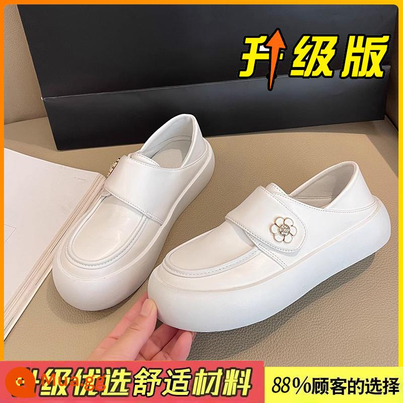 Giày y tá cho nữ mùa xuân thu, đế mềm đi lâu không mỏi chân, giày đơn Velcro đế dày cho nữ, giày y tế, điều dưỡng màu trắng đi làm - Trắng [nâng cấp]