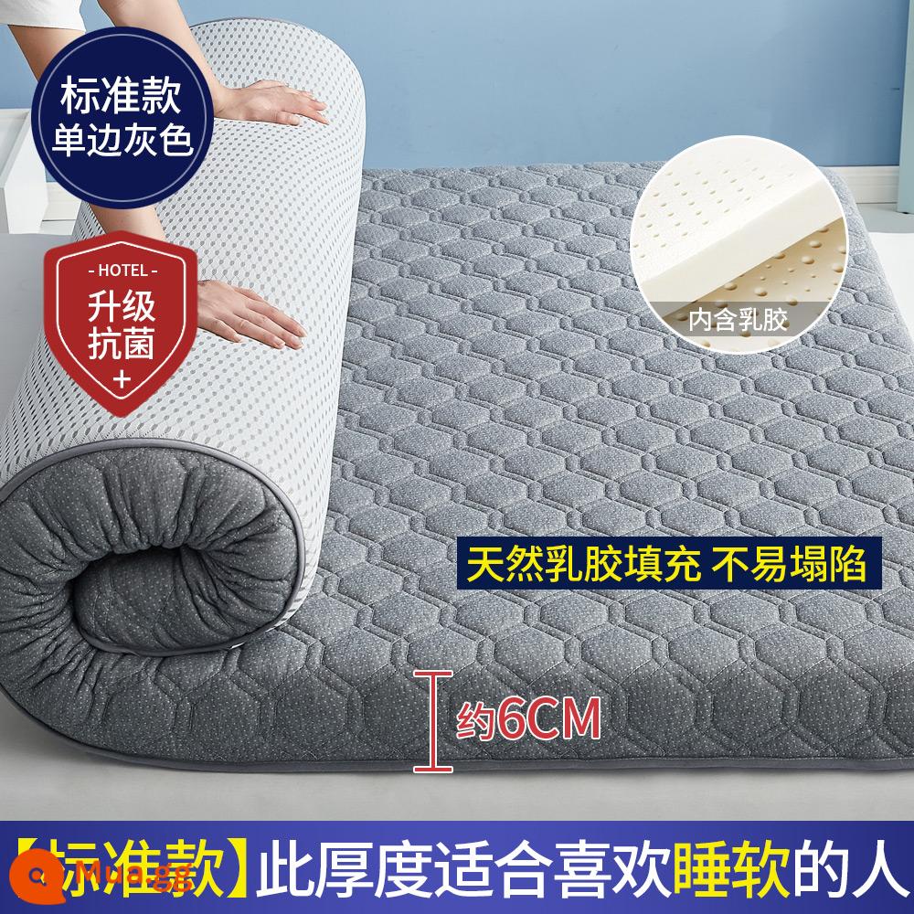 Nệm cao su đệm nhà dày ký túc xá sinh viên đơn chiếu tatami thảm xốp cho thuê chăn đặc biệt - (Độ dày khoảng 6cm) Một mặt - lưới lục giác - xám [Áo công nghiệp được trang bị 5 lớp mủ siêu dày + Vải kháng khuẩn loại A + mút hoạt tính 5800D]