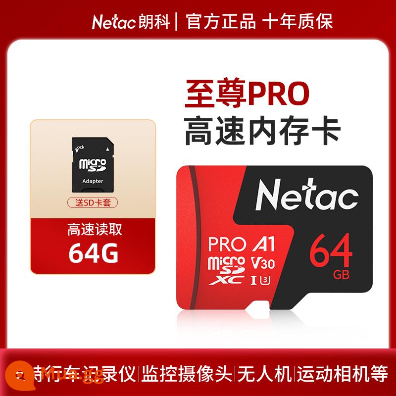 Netac thẻ nhớ tf tốc độ cao giám sát máy ghi âm lái xe lưu trữ 128g điện thoại di động 32 camera 256g thẻ tối cao - Thẻ tốc độ cao Extreme 64G [A1/4K]