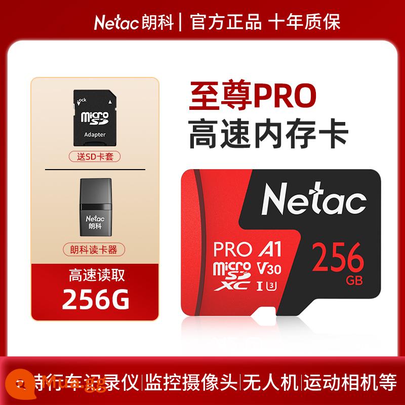 Netac thẻ nhớ tf tốc độ cao giám sát máy ghi âm lái xe lưu trữ 128g điện thoại di động 32 camera 256g thẻ tối cao - Thẻ tốc độ cao Extreme 256G [A1/4K] + đầu đọc thẻ