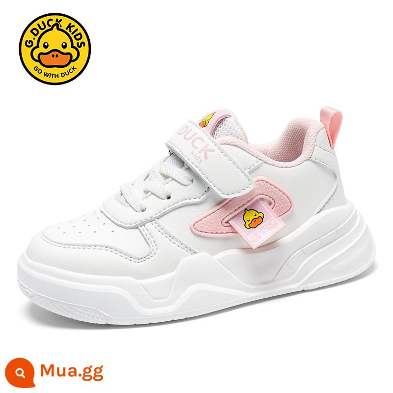 Little Yellow Duck Giày Trẻ Em Giày Bé Trai Xuân Thu Da Chống Thấm Nước Giày Trắng Bé Trai Giày Sneaker Trẻ Em Giày Thể Thao Màu Trắng - 6158 hồng (giày da)