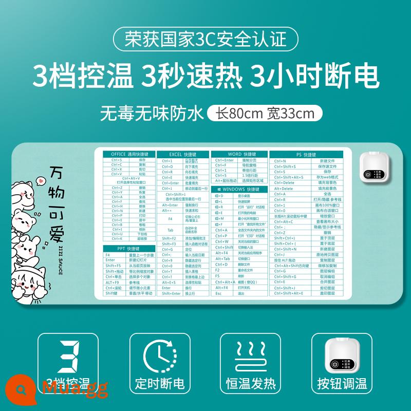 Làm Nóng Miếng Lót Chuột Sưởi Bé Gái Cao Cấp Tay Giữ Ấm Miếng Lót Văn Phòng Để Bàn Chống Thấm Nước Miếng Lót Viết Pad Ấm Bàn miếng Lót - Kích thước lớn, mọi thứ đều dễ thương [màn hình kỹ thuật số, thời gian thông minh, điều chỉnh nhiệt độ ba tốc độ 80*33]