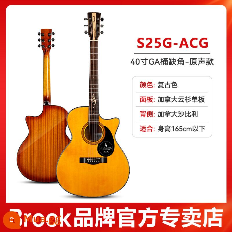 Brook nhạc sĩ thời đại. Brook s25 guitar ballad cho người mới bắt đầu chính hãng chính thức cửa hàng hàng đầu veneer 36 - [Âm thanh gốc] Phong cách mới 2023 | Màu cổ điển 40 inch | thiếu góc