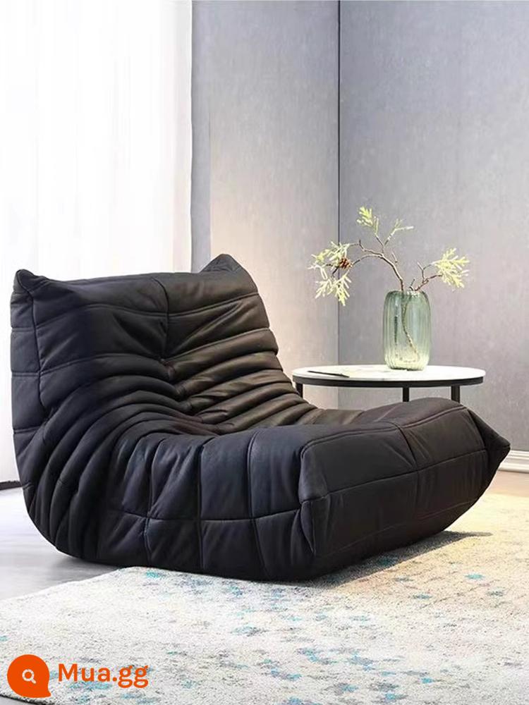 Sofa sâu bướm cao cấp ban công phòng khách chung cư nhỏ giản dị có thể nằm ngủ trên ghế sofa đơn kiểu kem - da lộn màu đen]