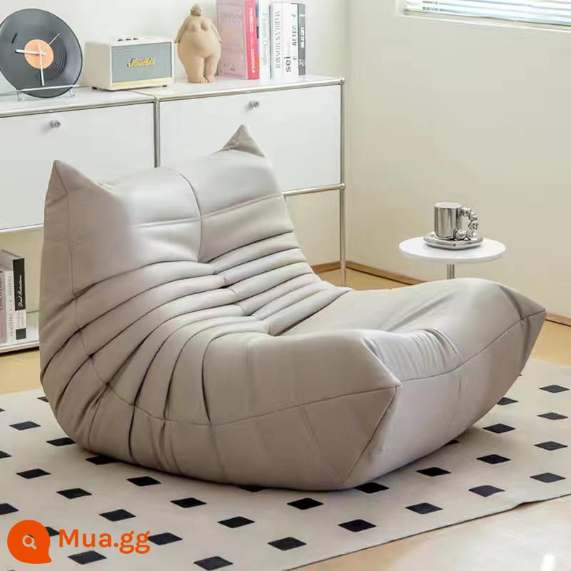 Sofa sâu bướm cao cấp ban công phòng khách chung cư nhỏ giản dị có thể nằm ngủ trên ghế sofa đơn kiểu kem - xám cát [da mô phỏng]