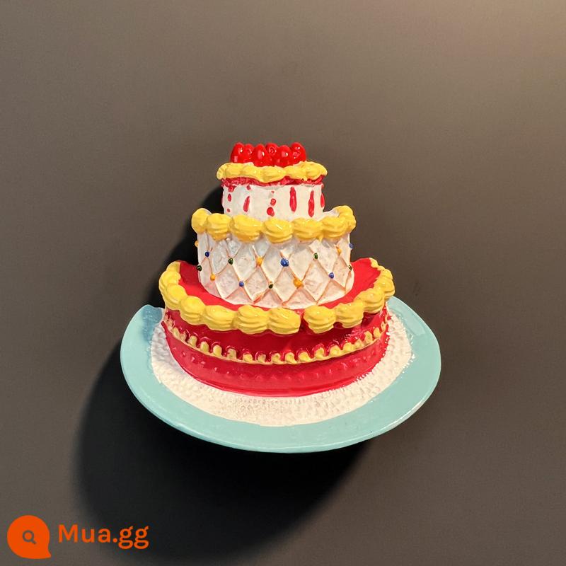 Nam châm tủ lạnh 3D mô phỏng ba chiều thực phẩm đồ chơi trang trí nam châm ins phong cách cá tính sáng tạo vật trang trí miếng dán từ tính - bánh ngọt